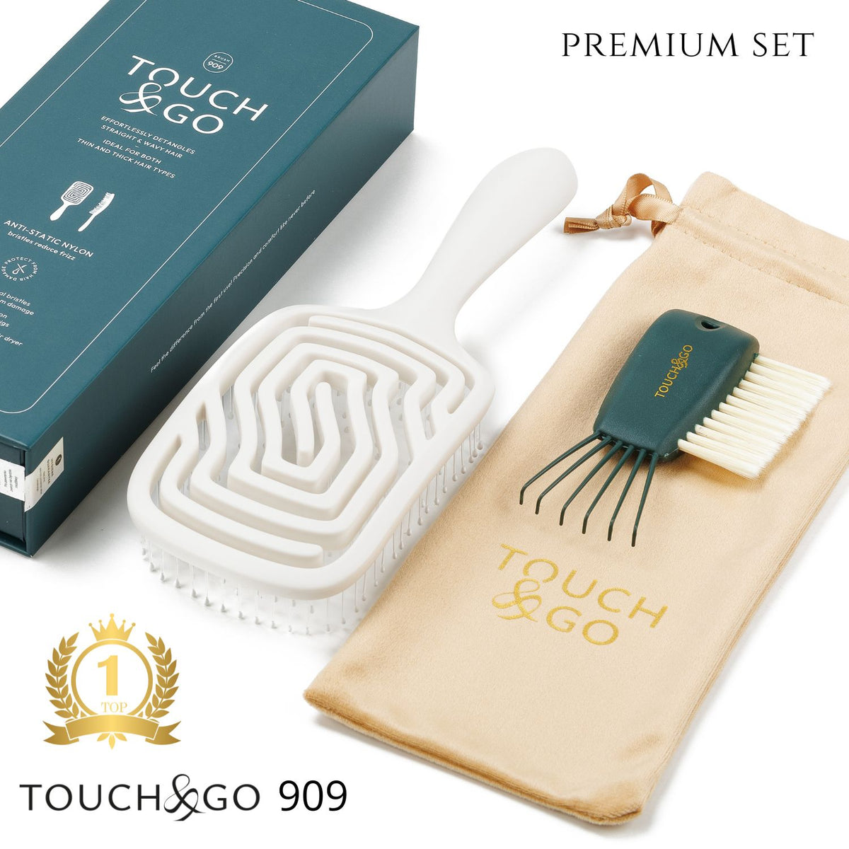 Szczotka do włosów Touch&Go 909 - biała - limited edition