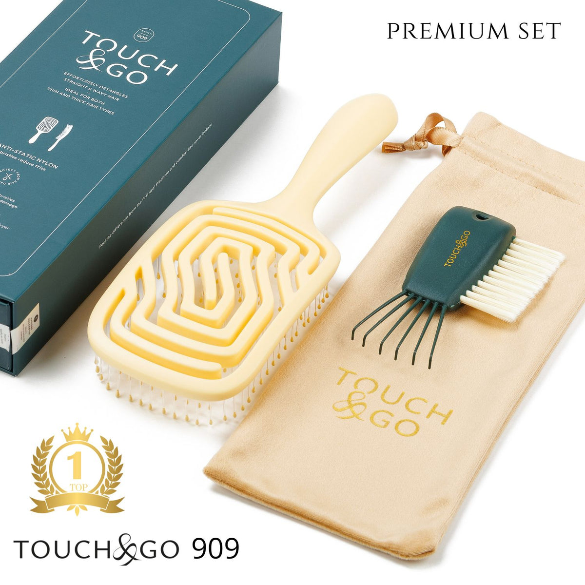 Szczotka do włosów Touch&Go 909 - żółta - limited edition