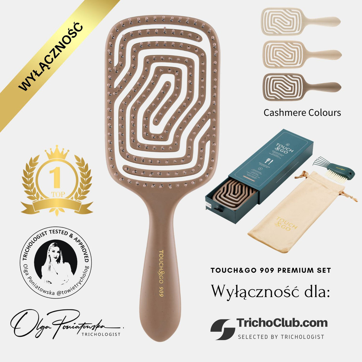Szczotka do włosów Touch&Go 909 - brązowa