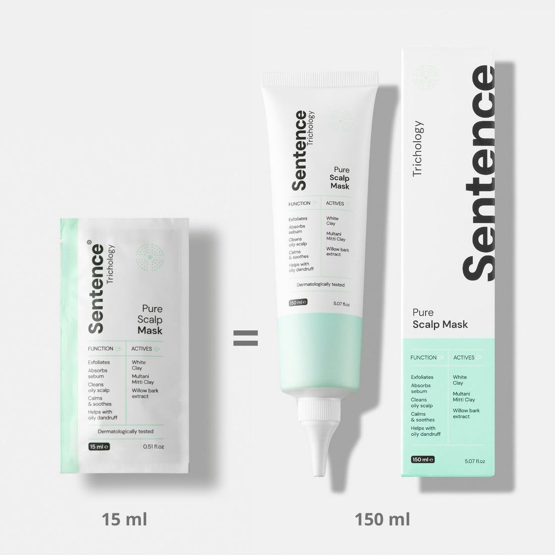 Peelingująca maska do skóry głowy z glinką Sentence Trichology 15ml saszetka