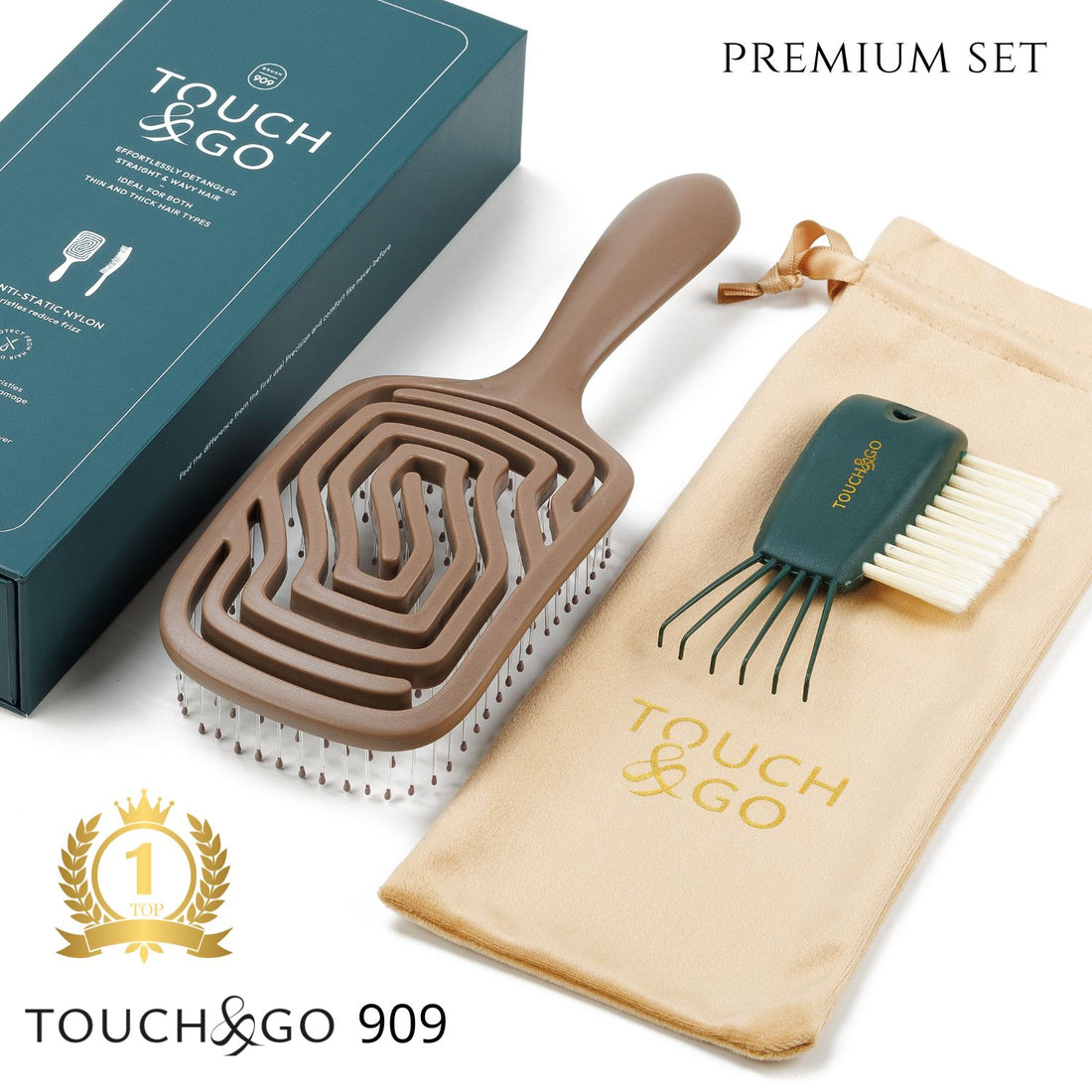 Szczotka do włosów Touch&Go 909 - brązowa