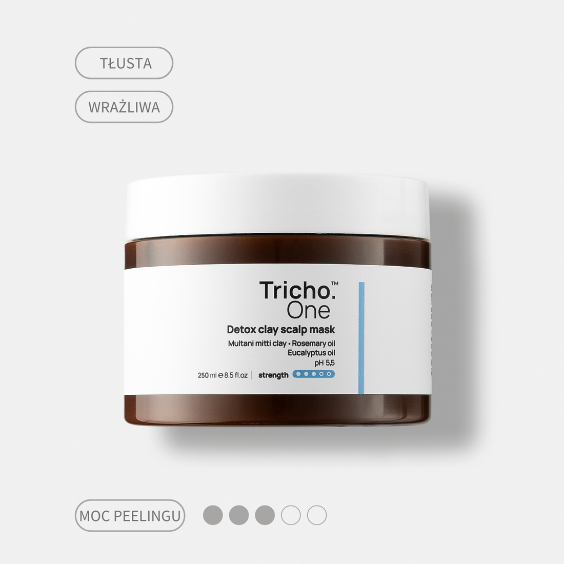Glinka peelingująca do skóry głowy Tricho.One