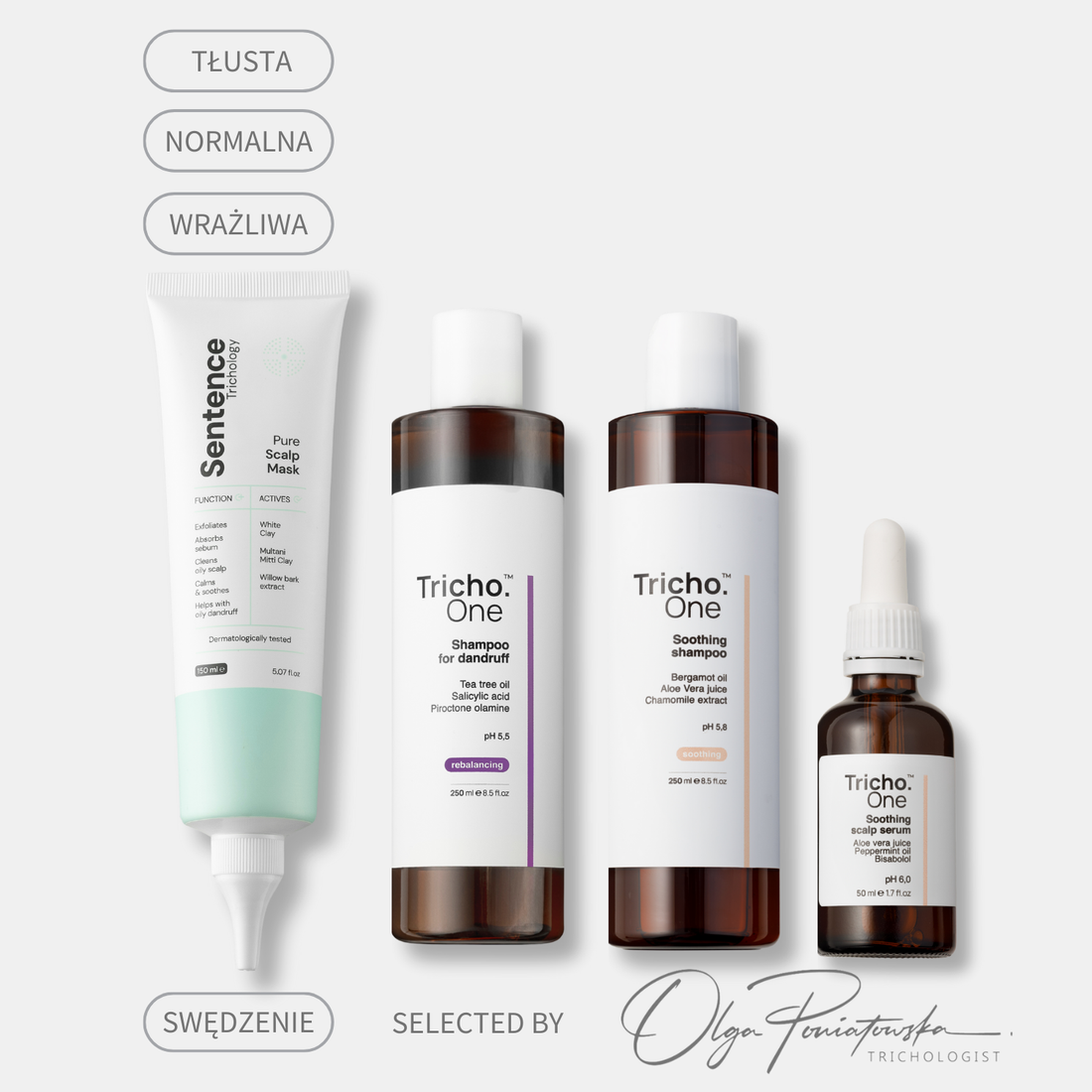 Zestaw na swędzącą i łuszczącą się skórę głowy, wrażliwą