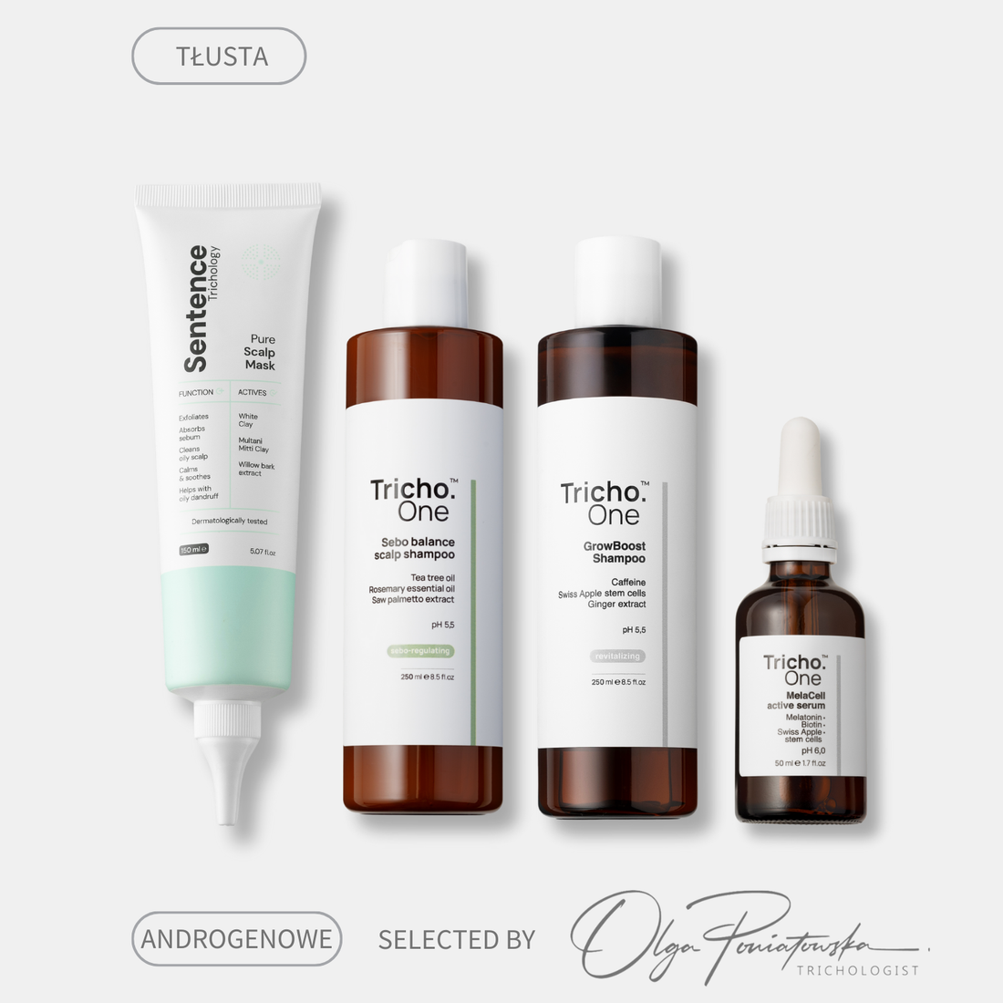 Zestaw na łysienie androgenowe kobiet i mężczyzn - skóra tłusta