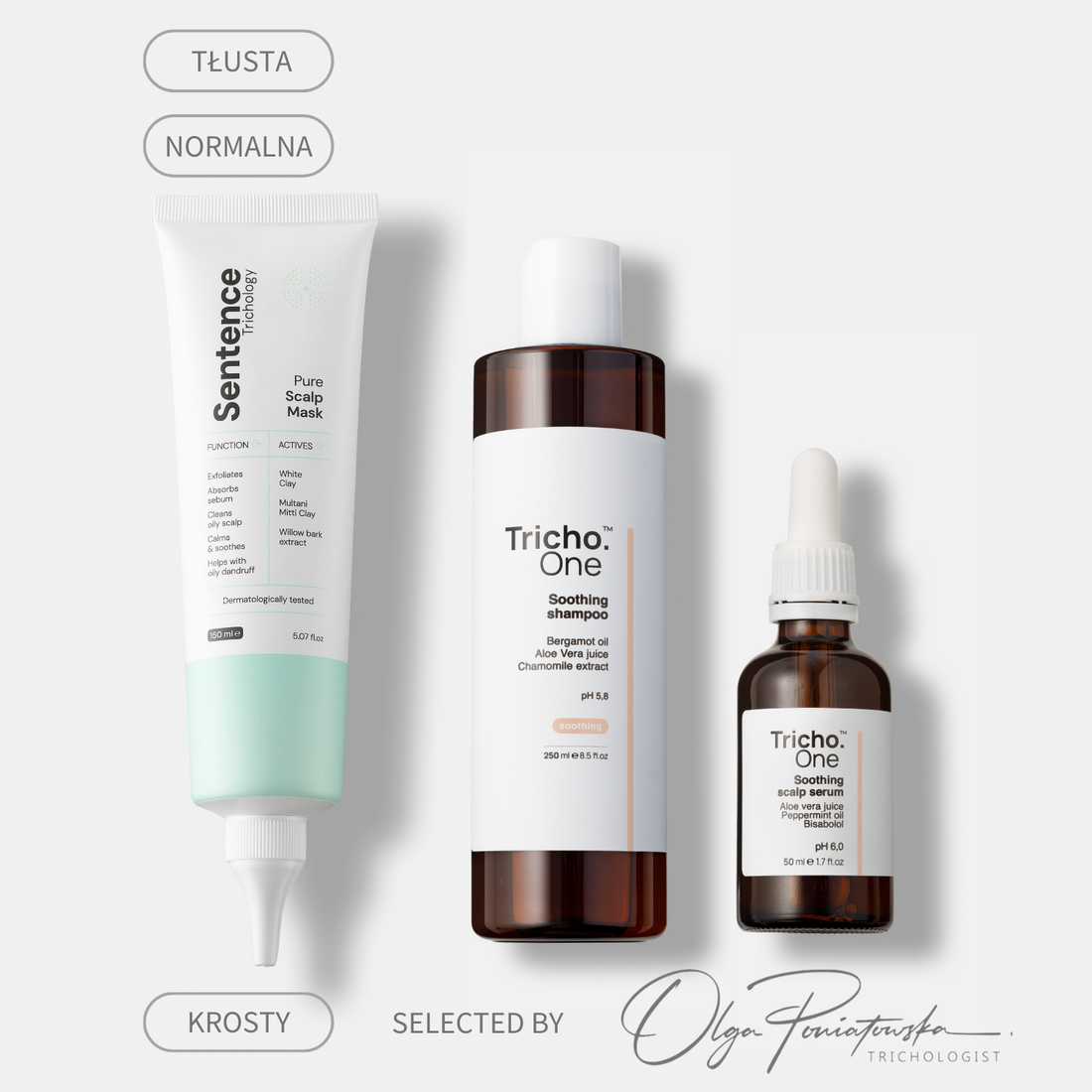 Zestaw na krosty lub zapalenie mieszków włosowych - skóra tłusta (Sentence)