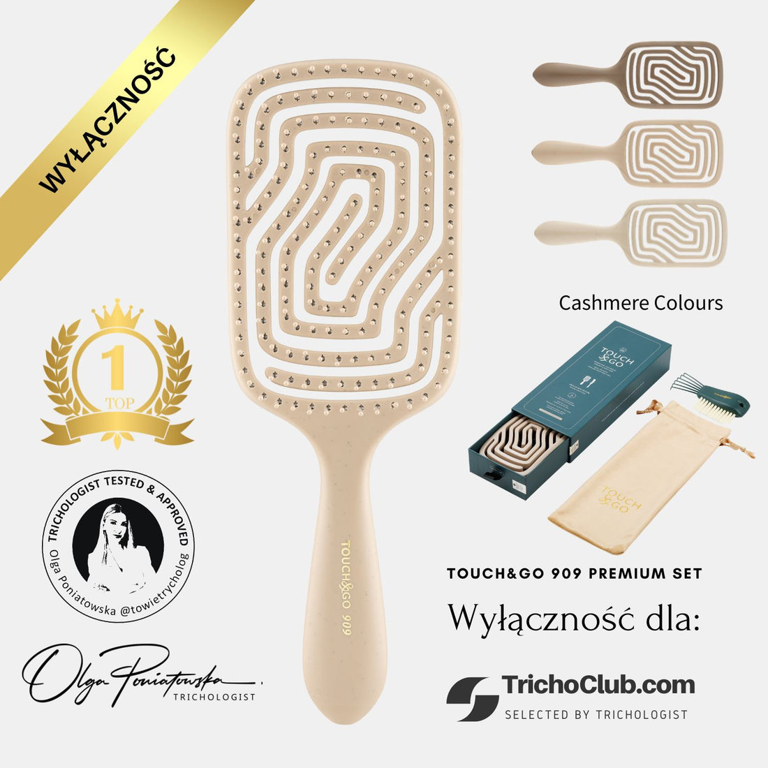 Szczotka do włosów Touch&Go 909 - beżowa
