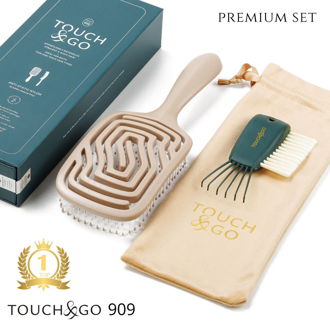 Szczotka do włosów Touch&Go 909 - beżowa