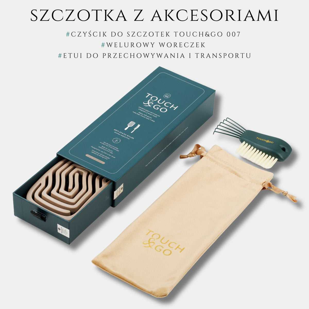 Szczotka do włosów Touch&Go 909 - beżowa