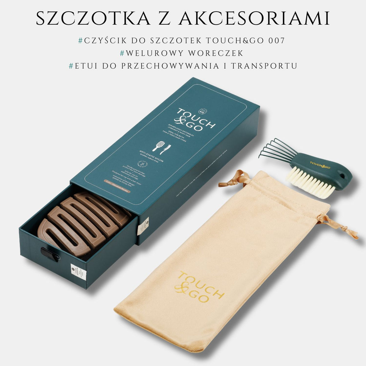 Szczotka do włosów Touch&Go 808 - brązowa