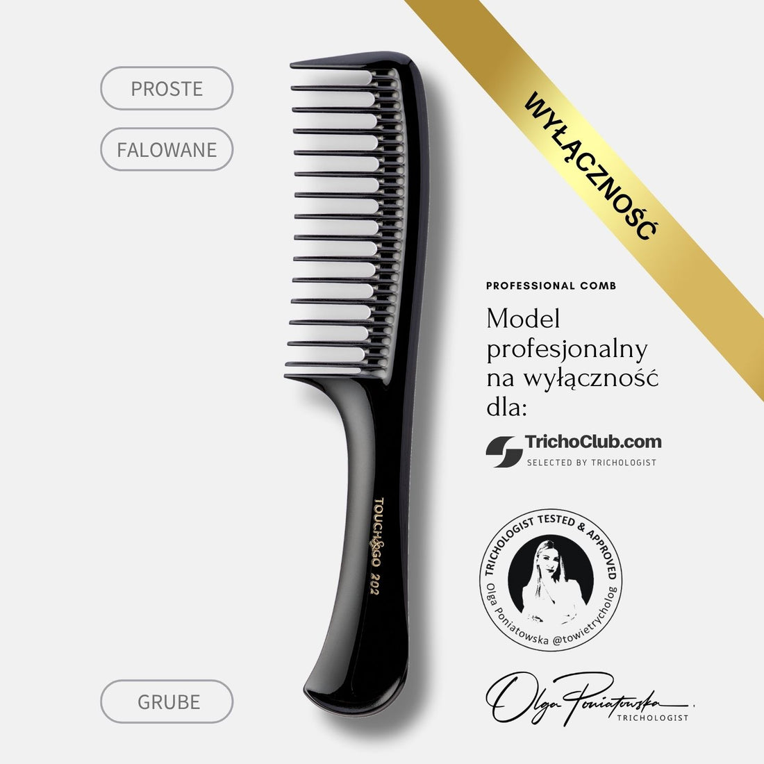 Grzebień Touch&Go 202 do włosów grubych