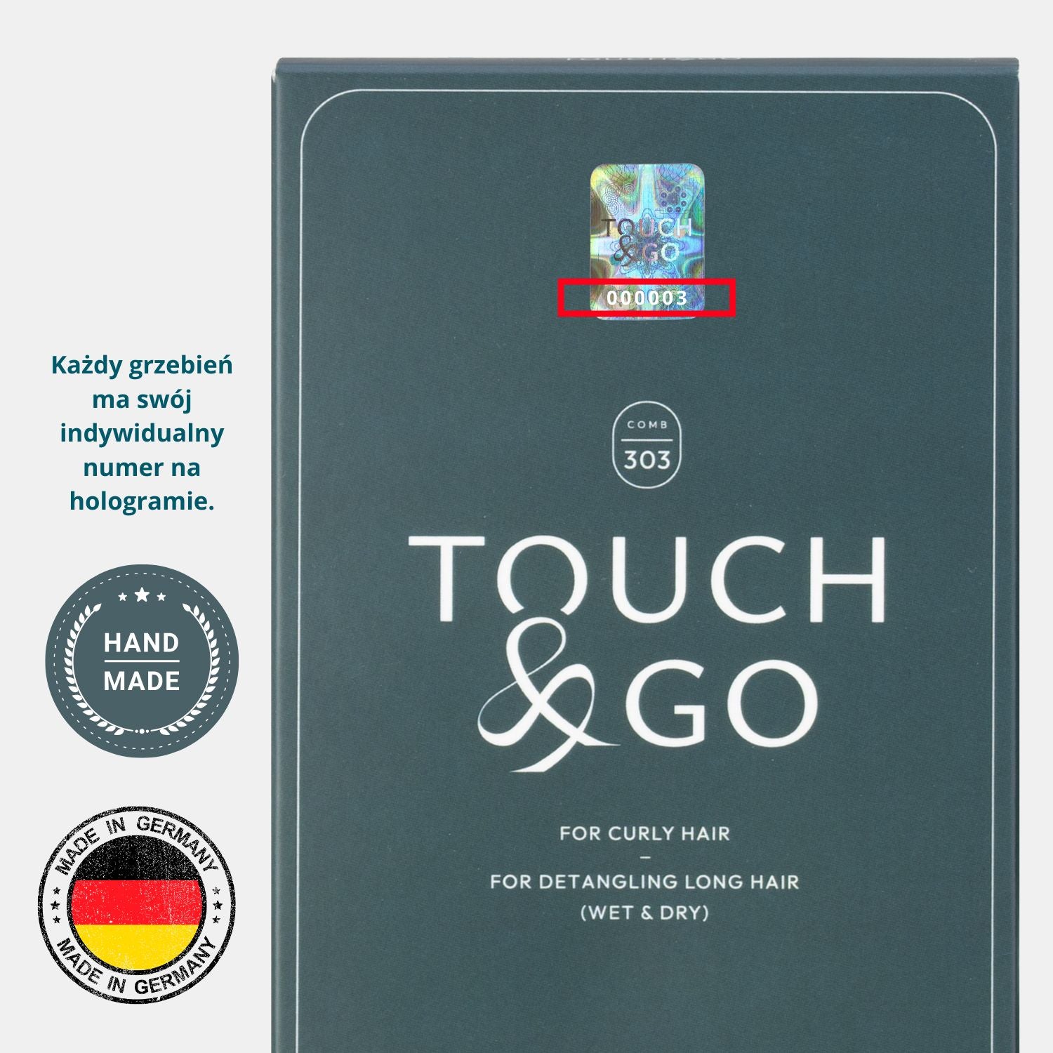 Grzebień Touch&Go 303 do włosów kręconych