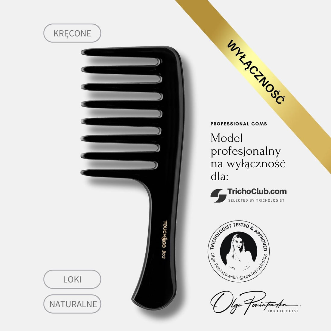 Grzebień Touch&Go 303 do włosów kręconych