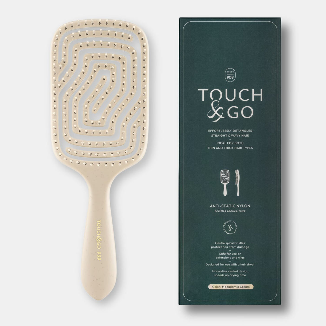 Szczotka do włosów Touch&Go 909 - kremowa