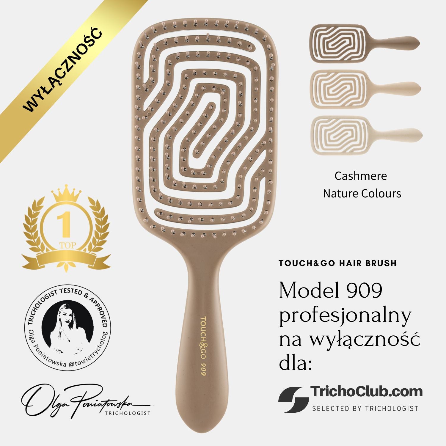 Szczotka do włosów Touch&Go 909 - brązowa