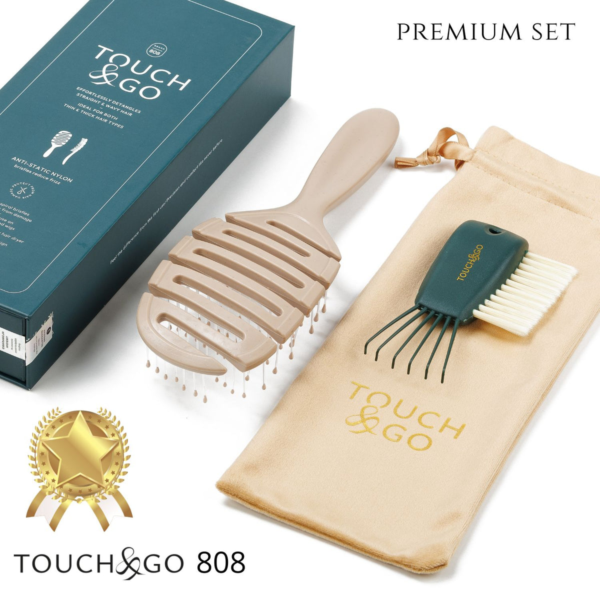 Szczotka do włosów Touch&Go 808 - beżowa