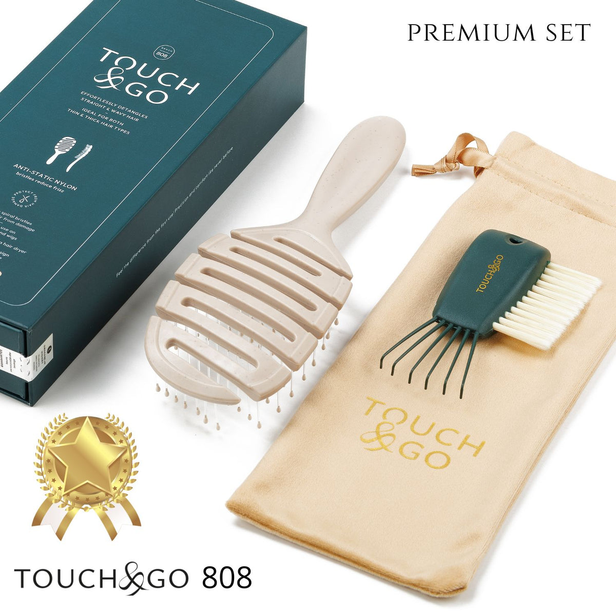 Szczotka do włosów Touch&Go 808 - kremowa