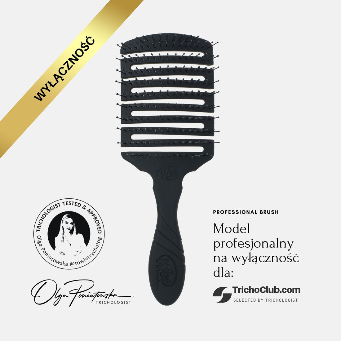 Szczotka do włosów Wet Brush Paddle Professional Czarna