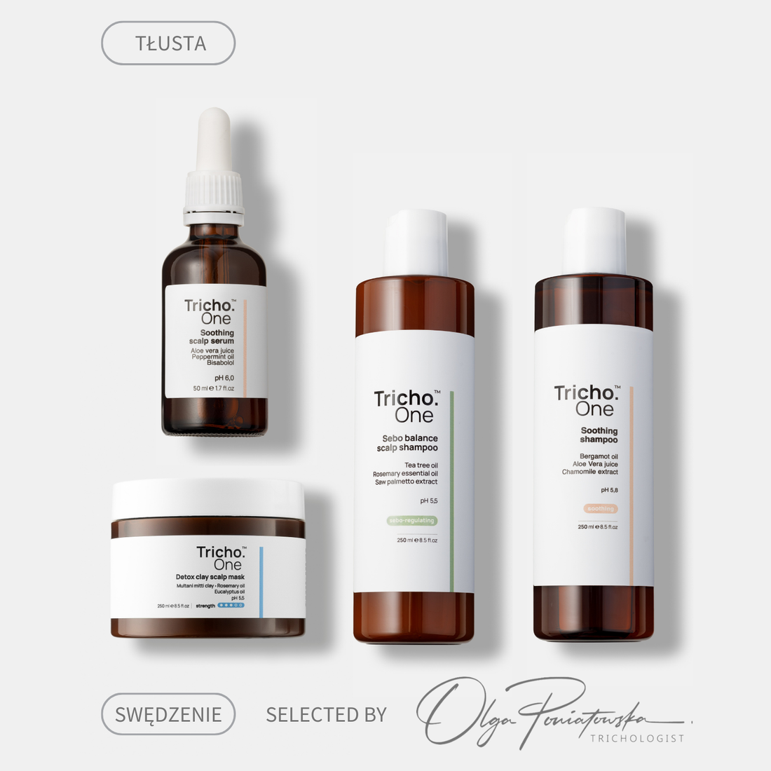 Zestaw na swędzącą skórę głowy dla skóry tłustej
