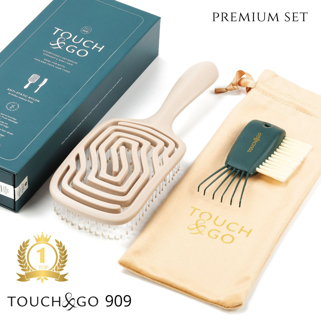 Szczotka do włosów Touch&amp;Go 909 - kremowa