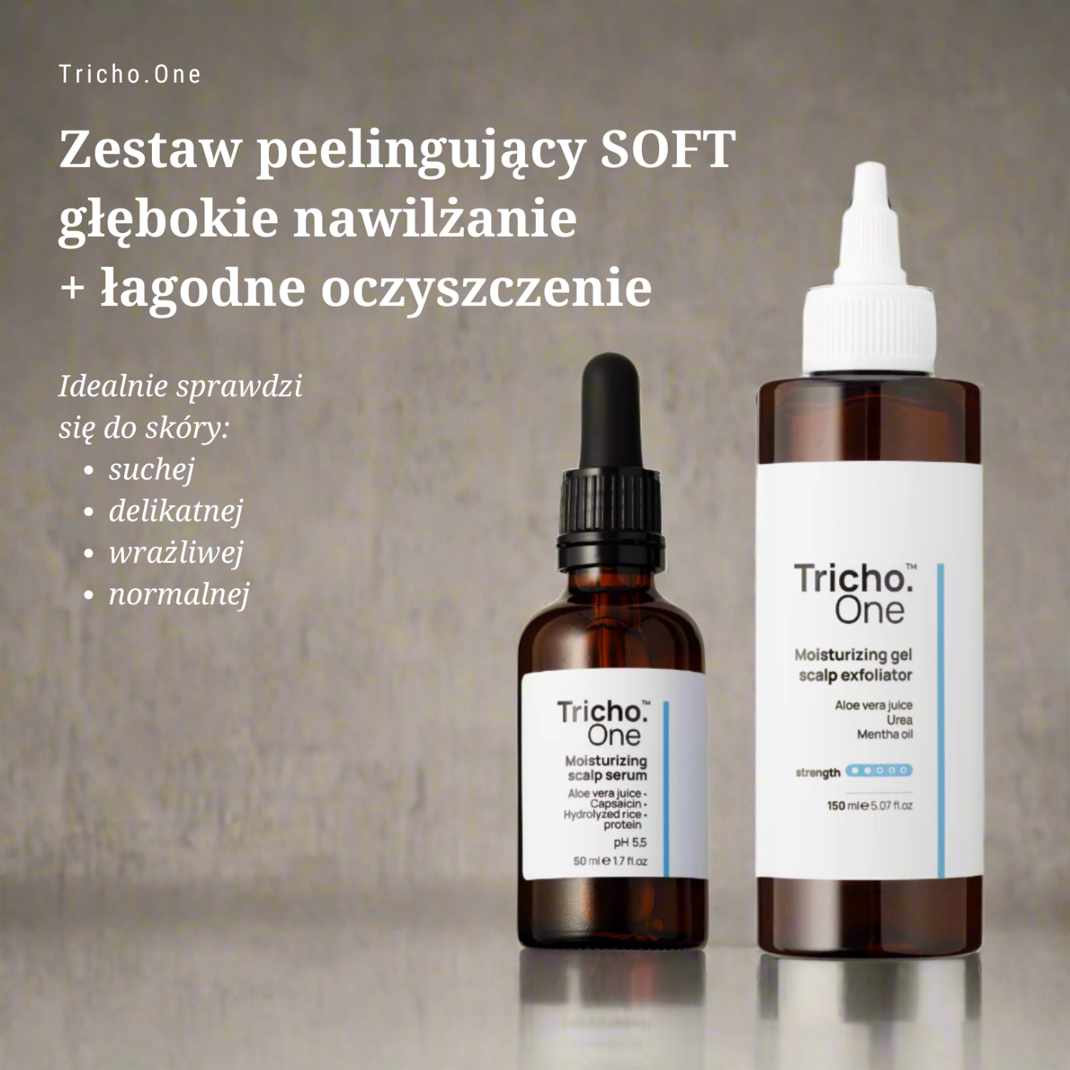 Zestaw peelingujący do skóry głowy SOFT głębokie nawilżanie + łagodne oczyszczanie