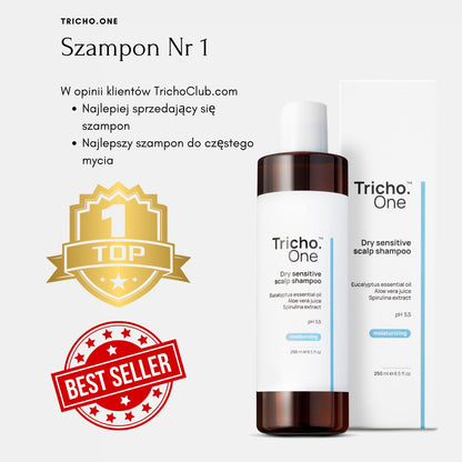 Nawilżający szampon do wrażliwej skóry głowy Tricho.One
