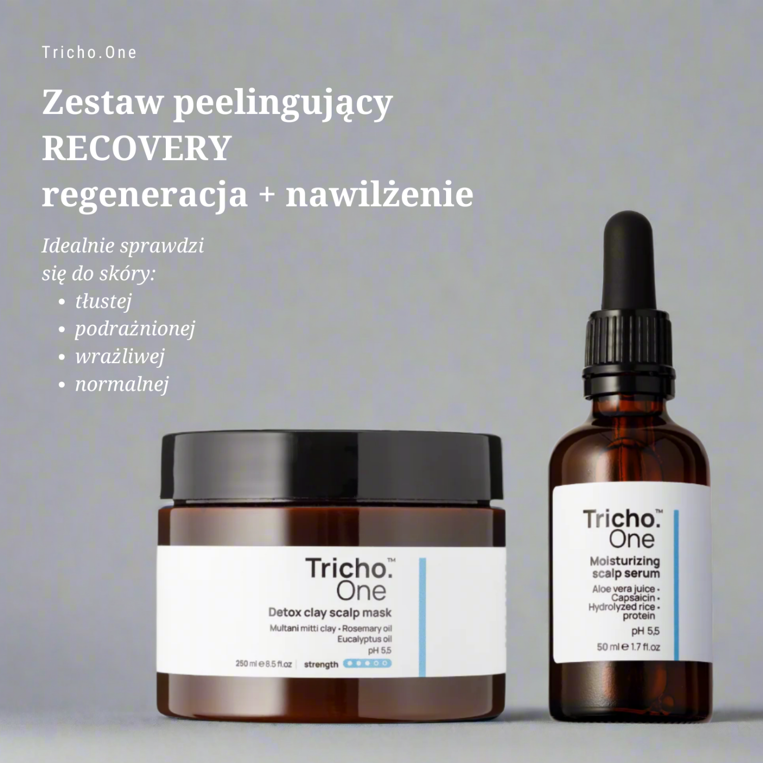 Zestaw peelingujący do skóry głowy RECOVERY regeneracja + nawilżenie