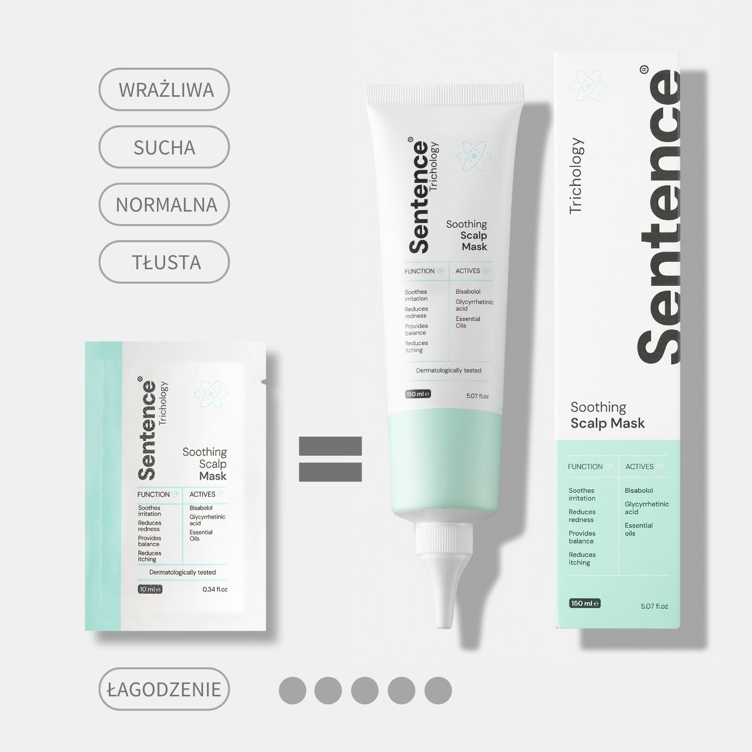 Maska kojąca do skóry głowy Sentence Trichology - Saszetka 10 ml