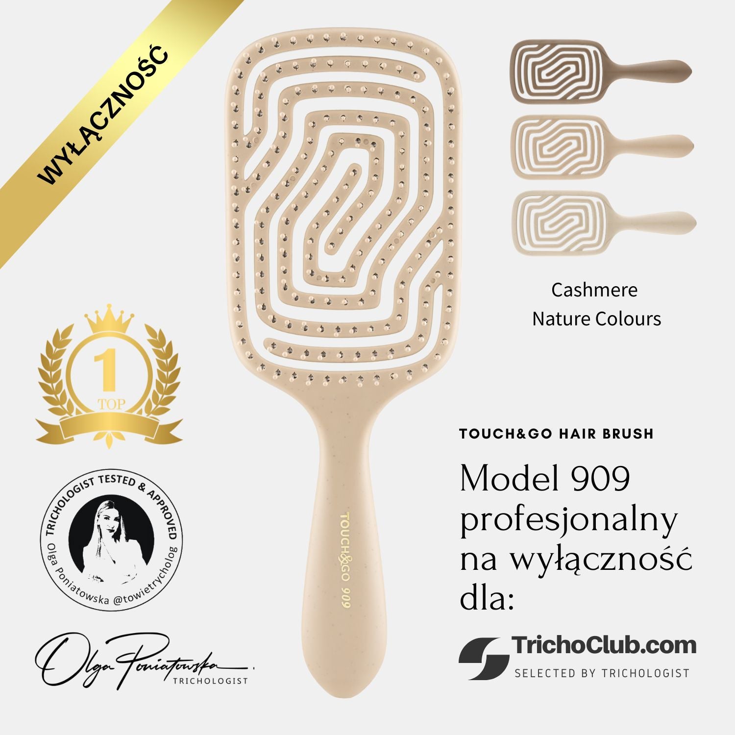 Szczotka do włosów Touch&amp;Go 909 - beżowa