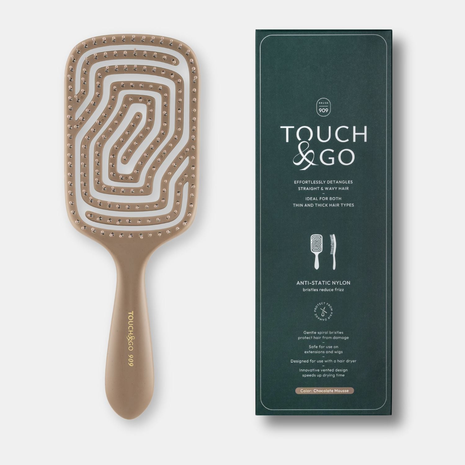 Szczotka do włosów Touch&amp;Go 909 - brązowa