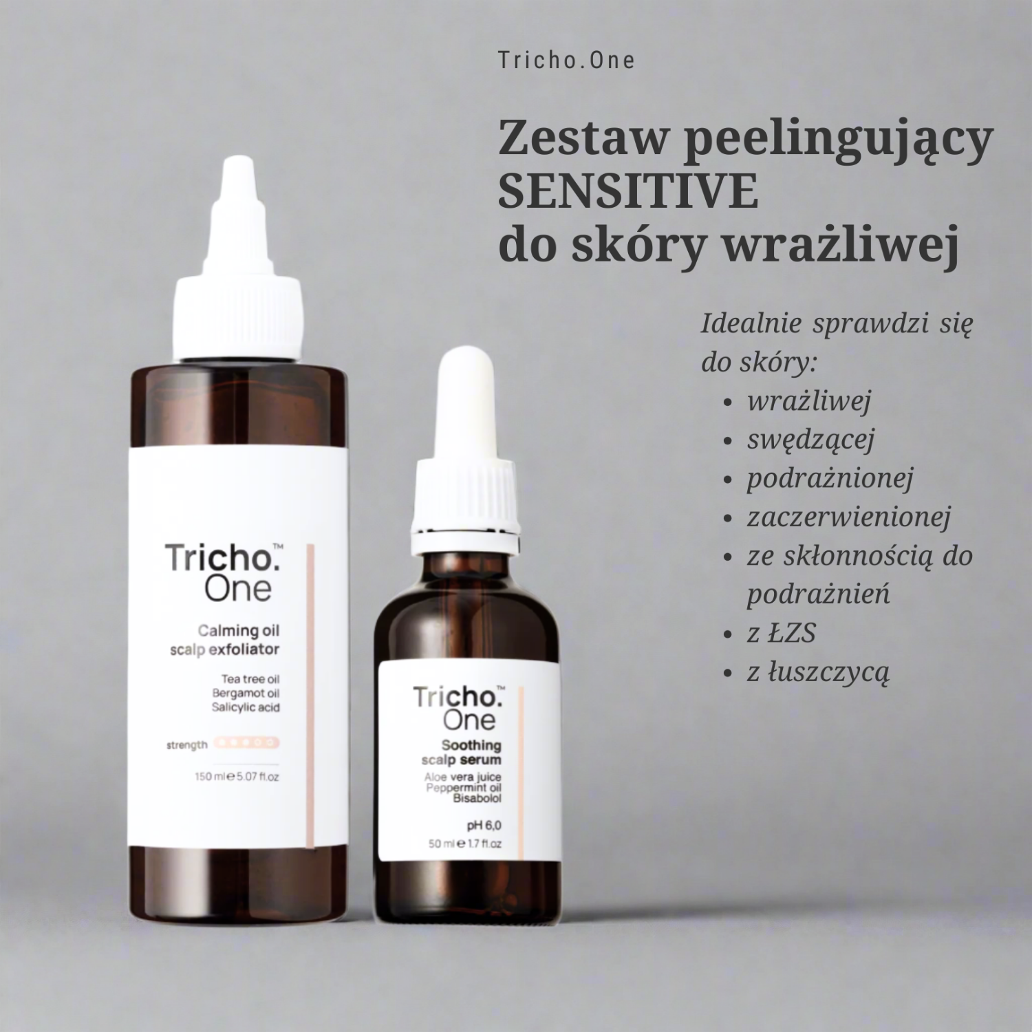 Zestaw peelingujący SENSITIVE do wrażliwej skóry głowy