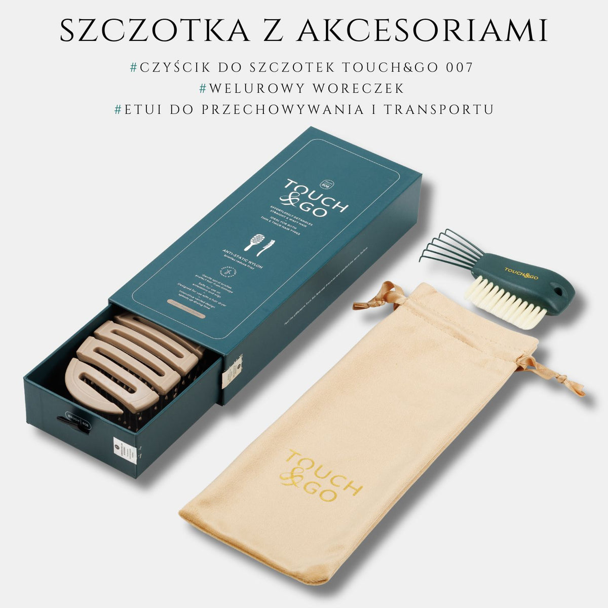 Szczotka do włosów Touch&amp;Go 808 - beżowa