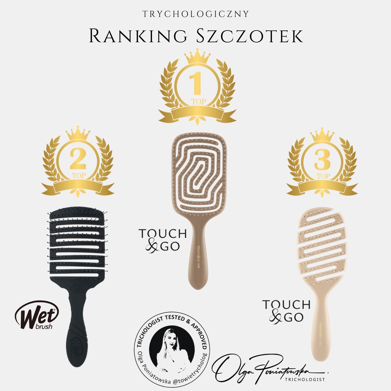 Szczotka do włosów Touch&amp;Go 909 - beżowa