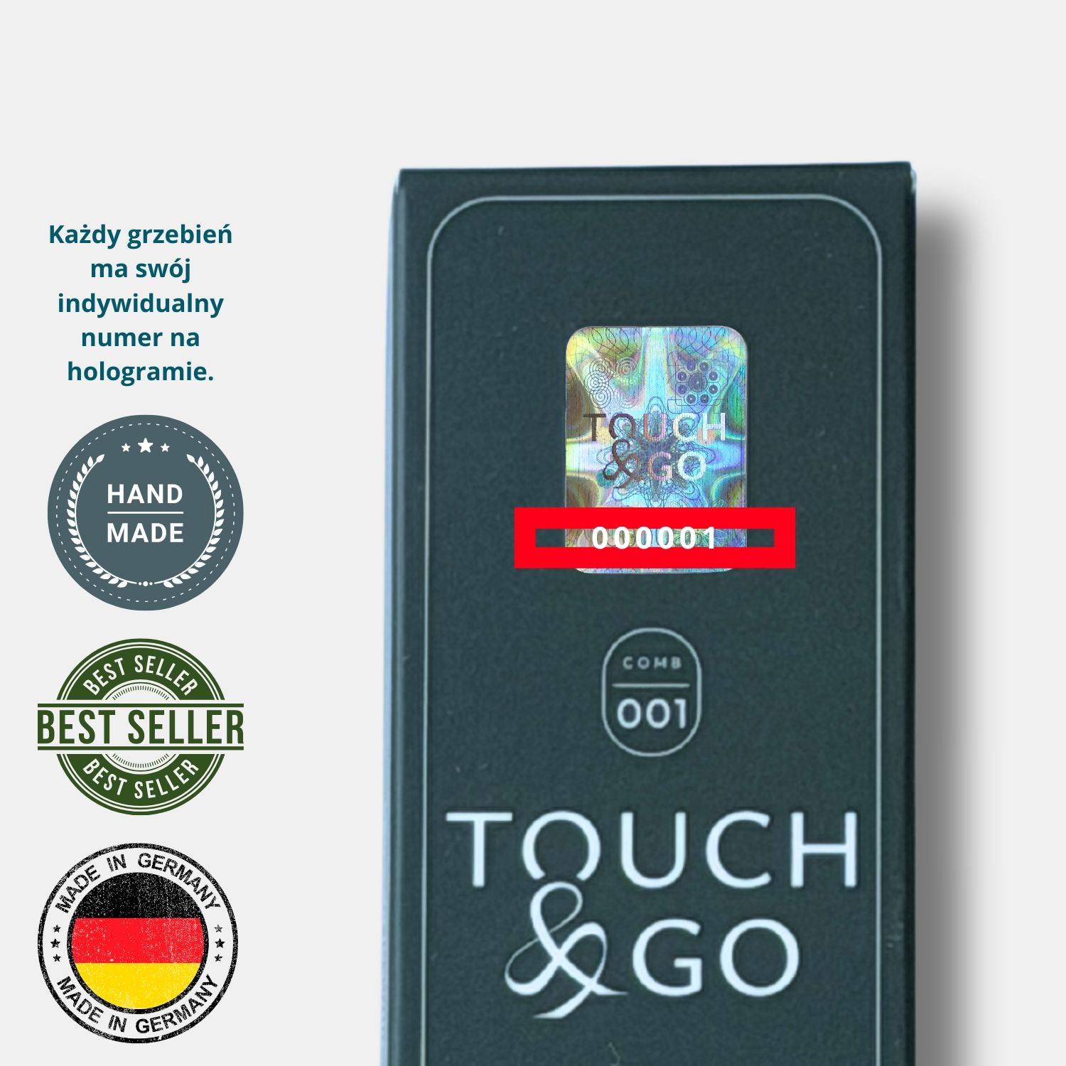 Grzebień Touch&amp;Go 001 (mini) do włosów cienkich i delikatnych