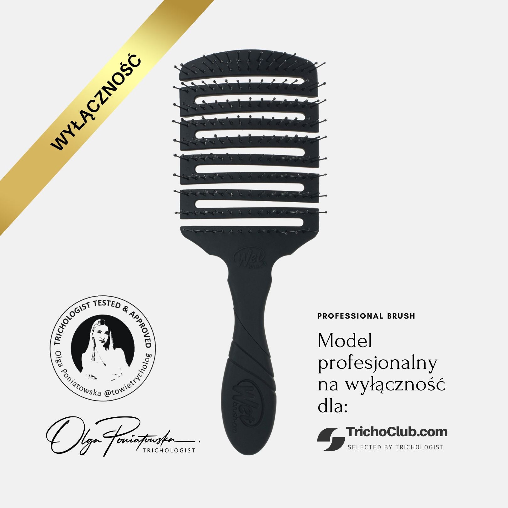 Szczotka do włosów Wet Brush Paddle Professional Czarna